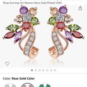 Multicolor crystal flower earrings